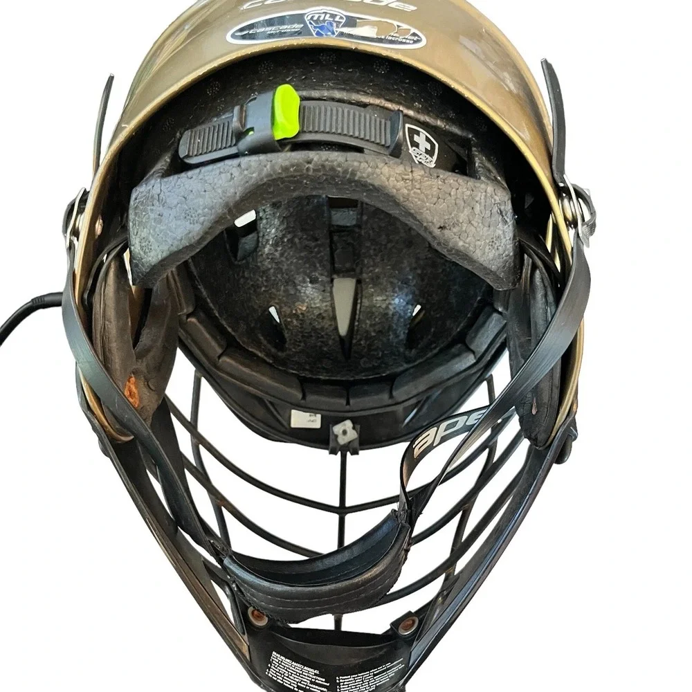 Cascade CPV Lacrosse Helmet Medium/Large Vegas Gold Metal Facemask NOCSAE Safety